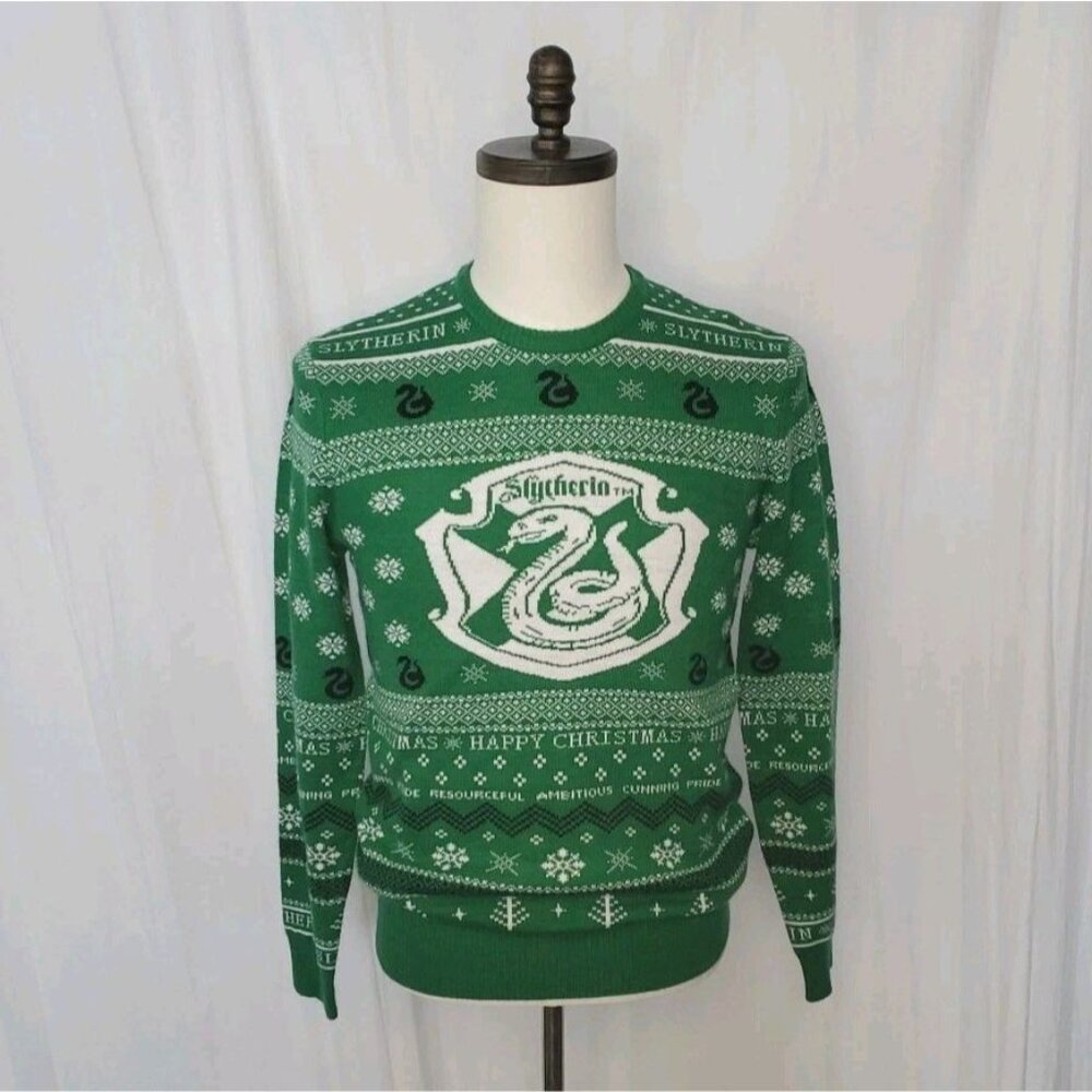 Box Lunch Wizarding World Harry Potter Slytherin Ugly Christmas Sweater Size XS